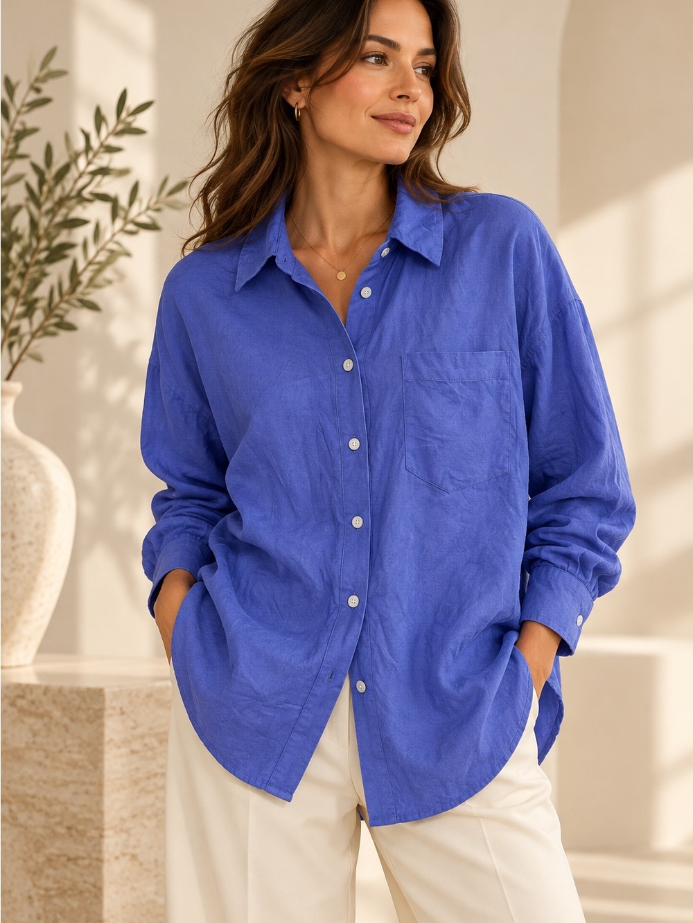 Future Collective Gabriella Karefa-Johnson Linen Blend Button Down Shirt XL NWT
